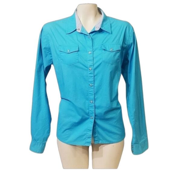 Aura Turquoise Pearl Snap Size XL - Picture 1 of 10
